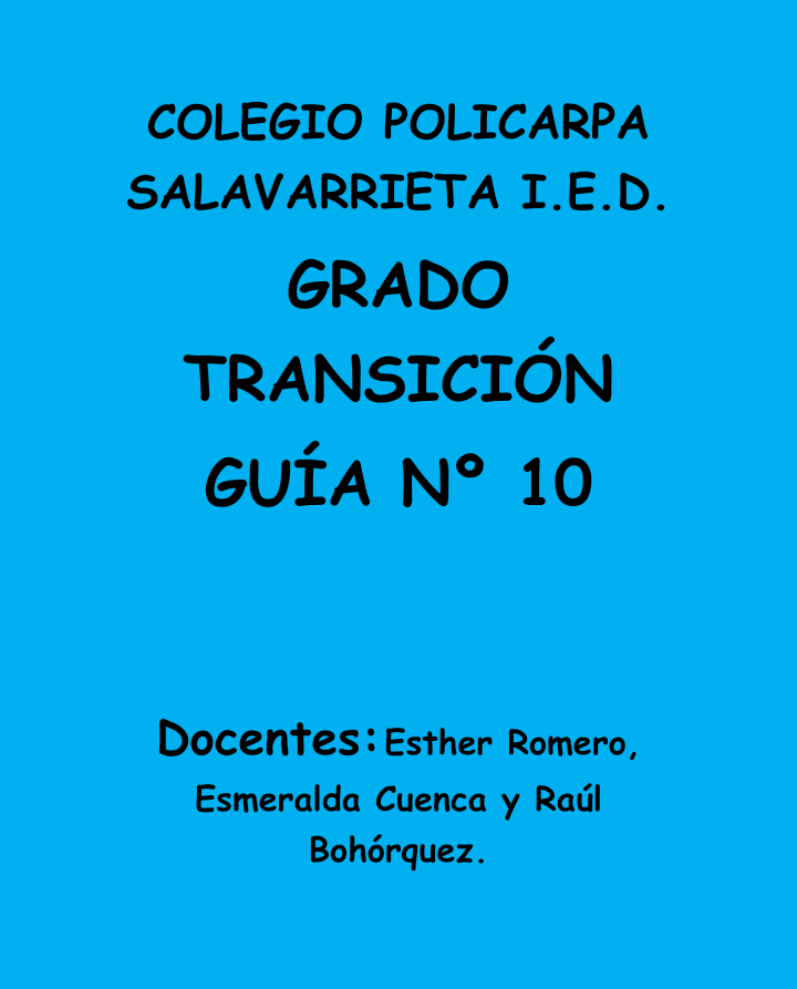 Imagen  GRADO TRANSICIÓN GUÍA N° 10