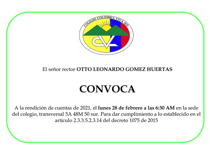 Se convoca a la rendición de cuentas de 2021