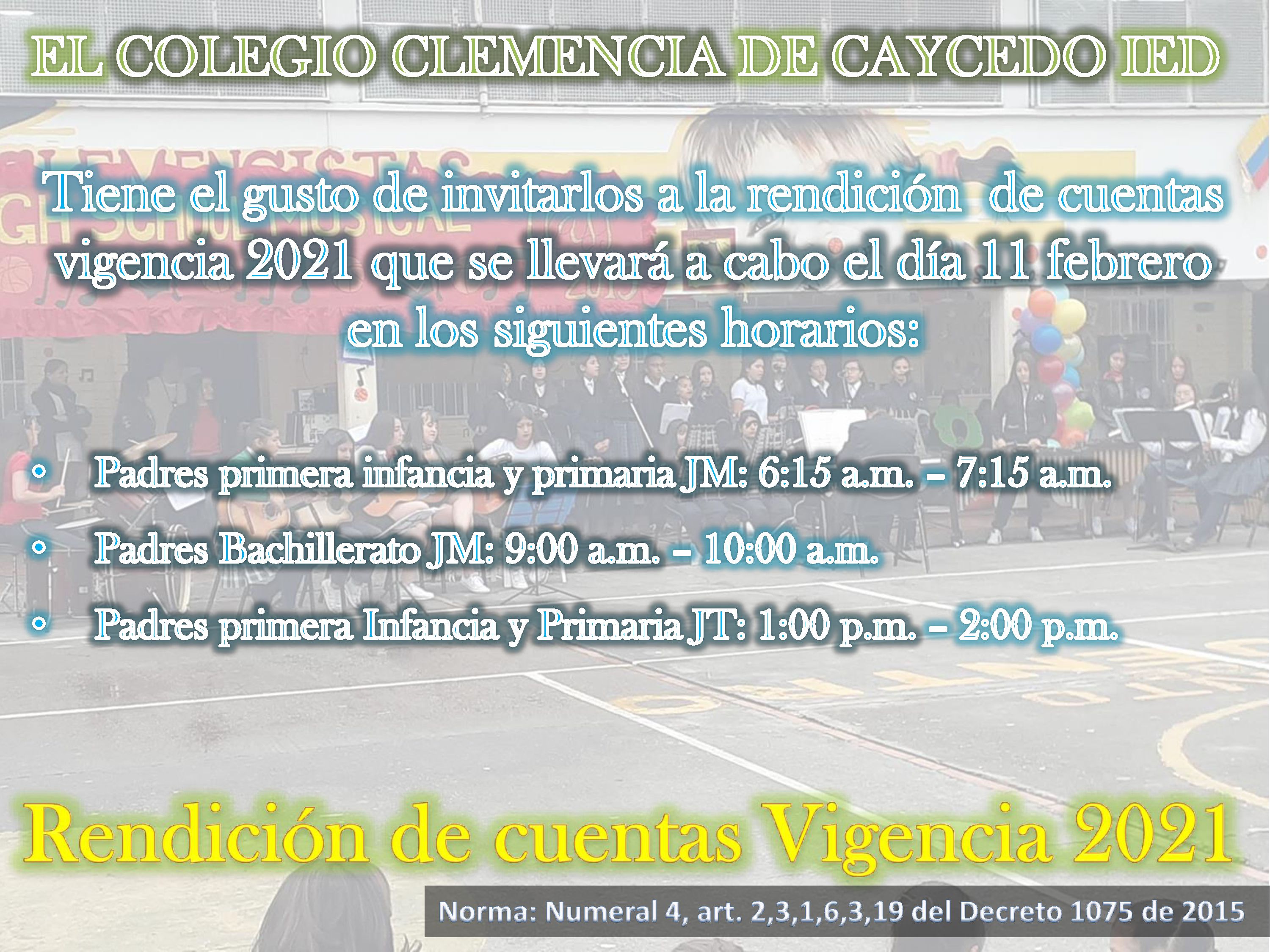 Invitación a rendición de cuentas vigencia 2021