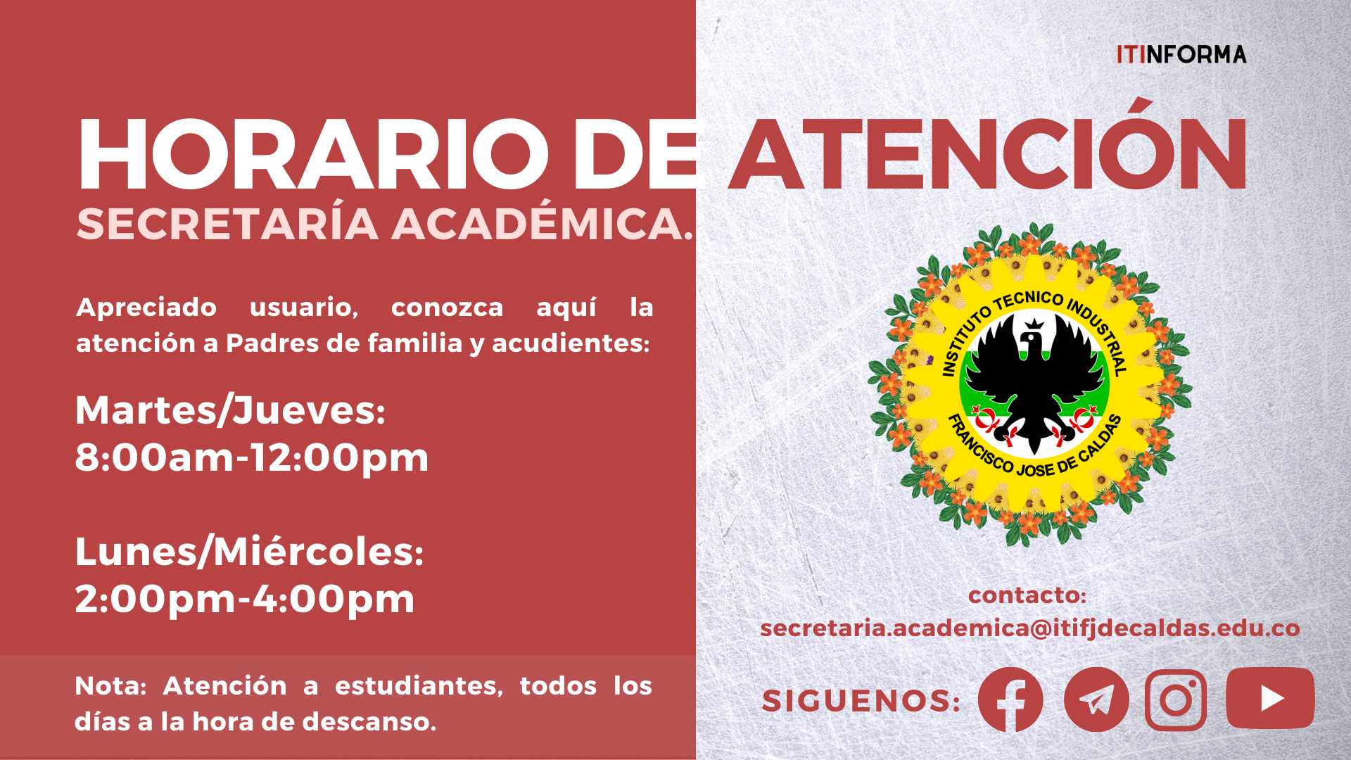 Horario de atención