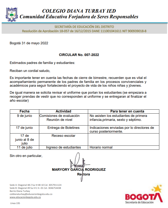 CIRCULAR No. 007-2022