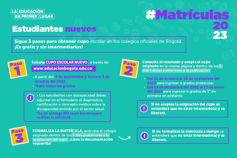 A través del siguiente link puedes encontrar el paso a paso y realizar tu inscripción  https://matricula.educacionbogota.edu.co/portal_matriculas/node/95
