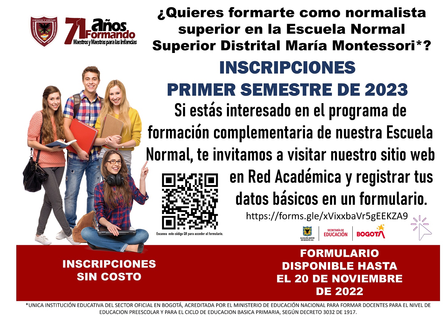 Inscripción PRIMER SEMESTRE DE 2023 PFC