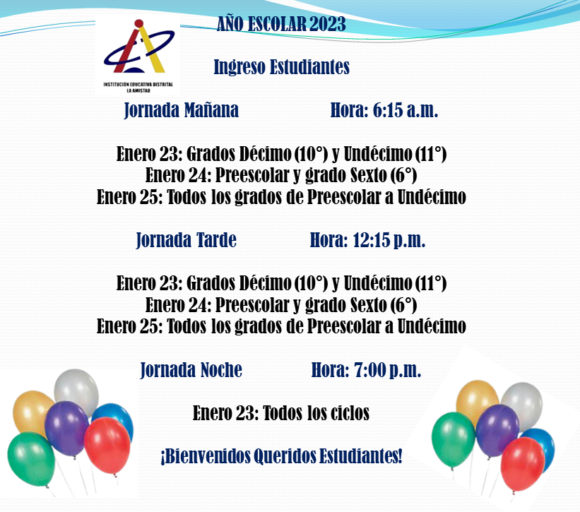 HORARIO INGRESO DE ESTUDIANTES 2023