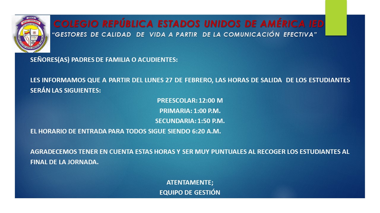 Horario de jornada única