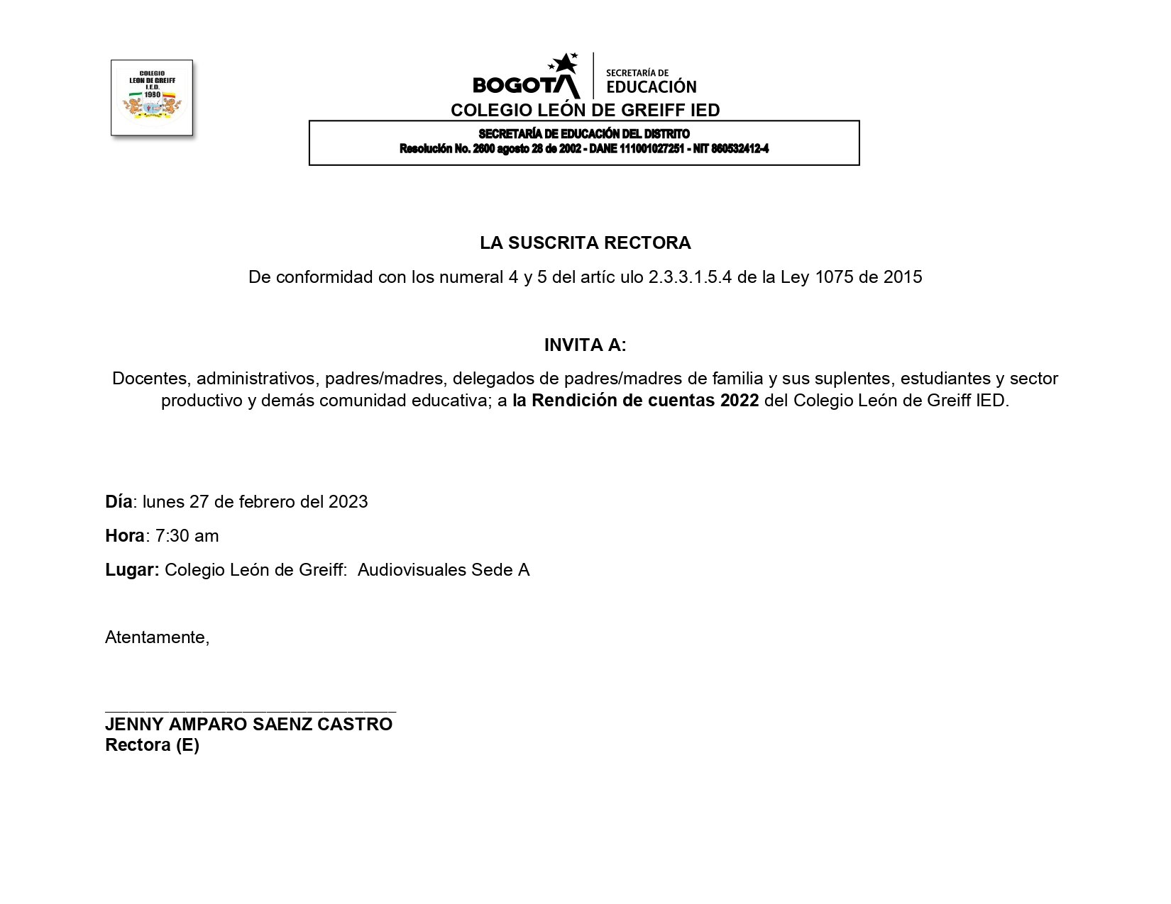 convocatoria de rendición de cuentas