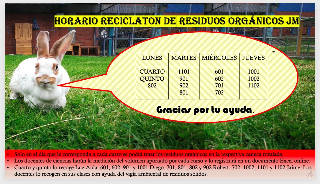 Horario Recepción Residuos Orgánicos JM