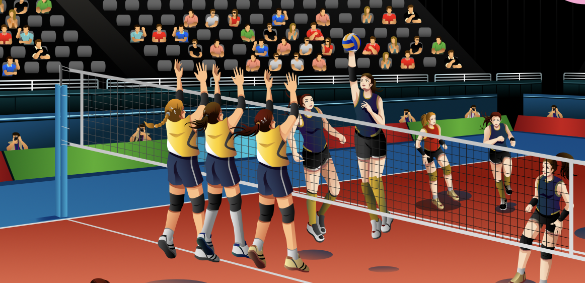 juego mini vóley con mis compañeros de clase