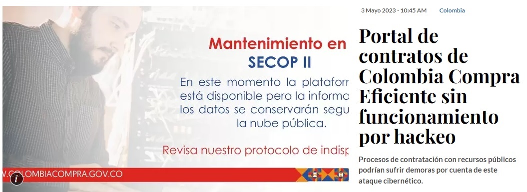 PORTAL DE CONTRATACIÓN CAÍDO