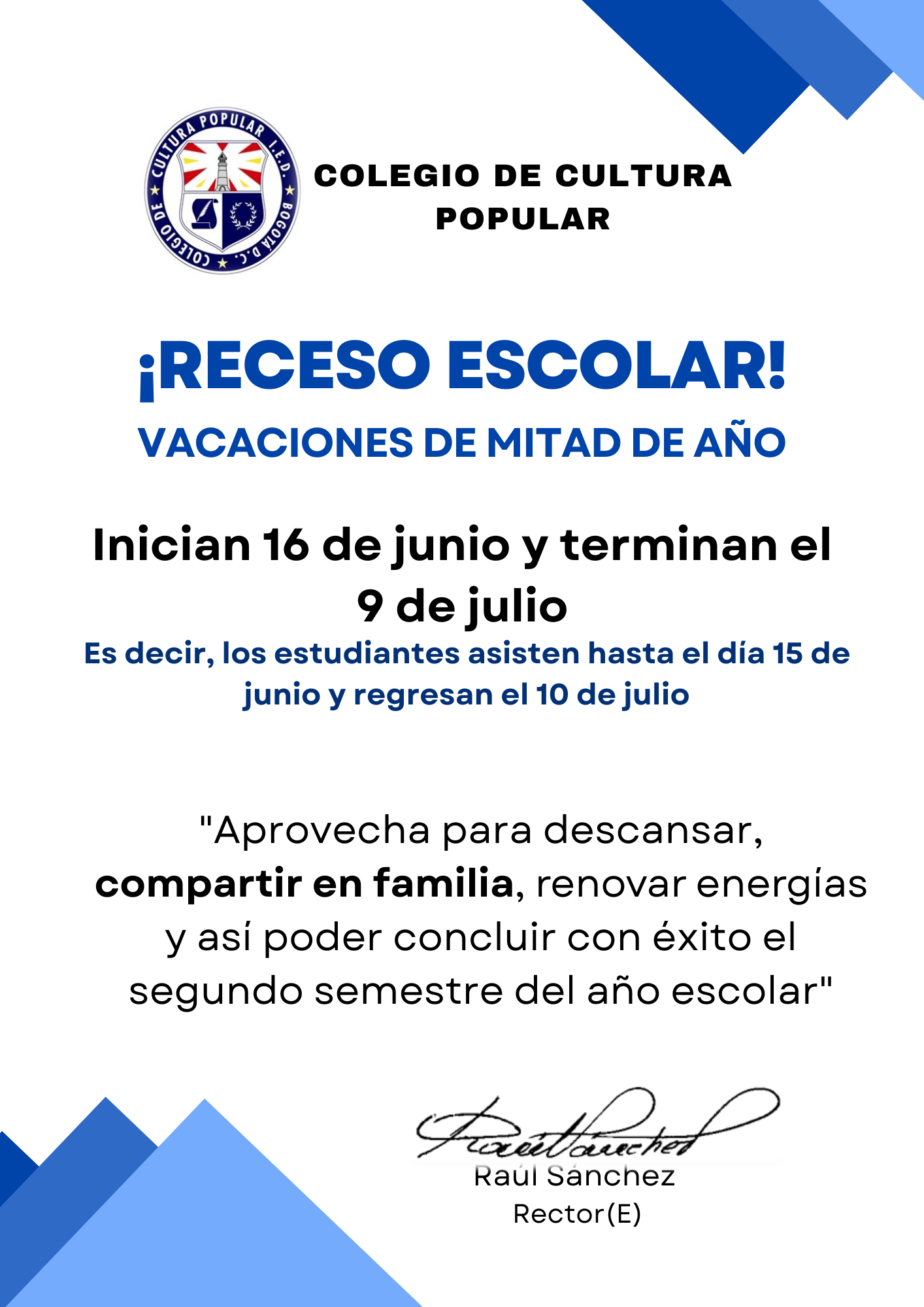 Receso escolar 2023