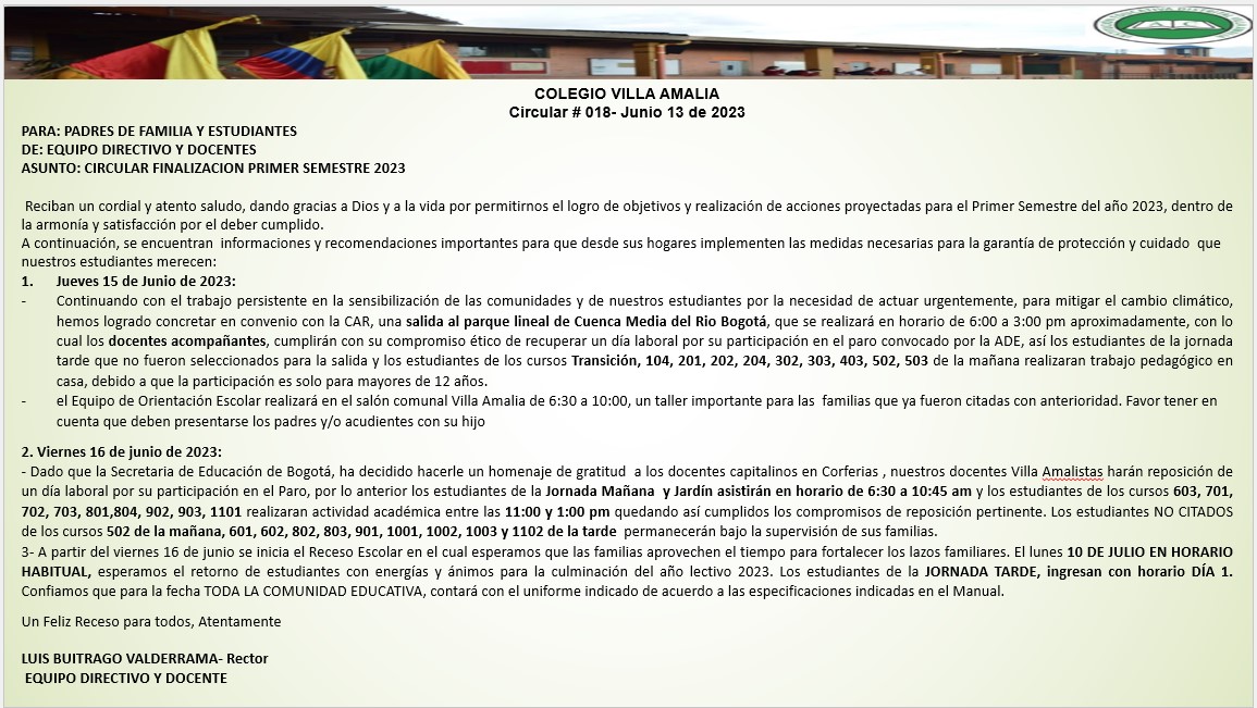 Circular 18 de 13 de Junio