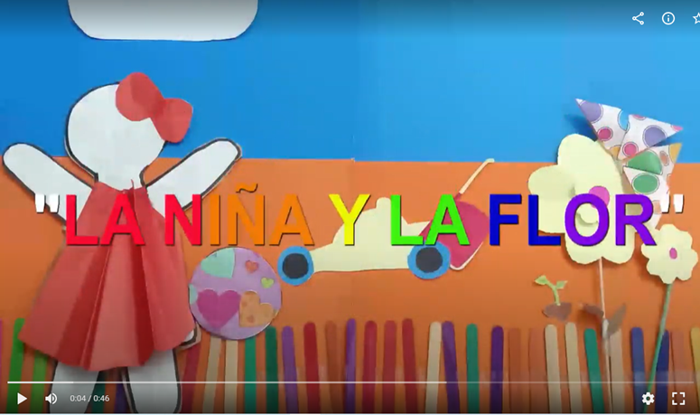 La niña y la flor  cuento con el que el colegio Montebello, participo  en la convocatoria del programa niñas y niños   educan a los adultos. 