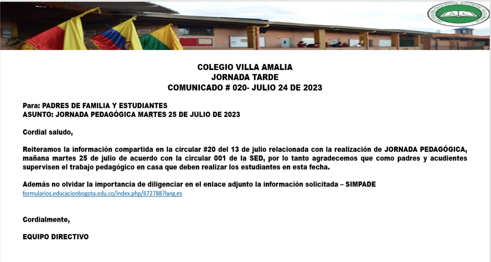 Comunicado 20 de 24 de Julio