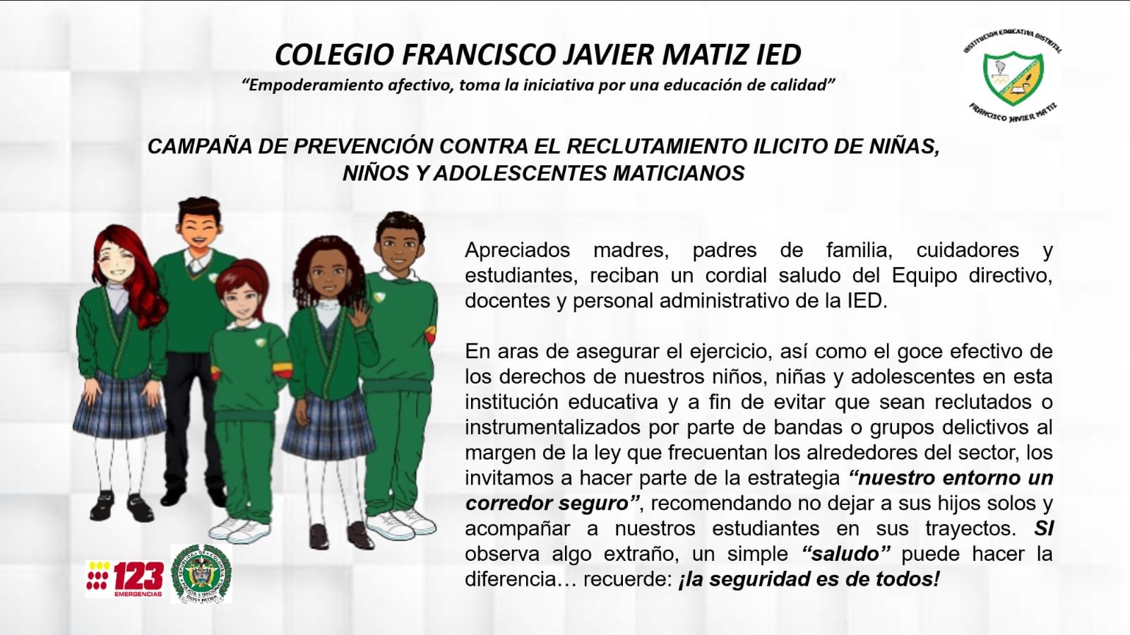 El acompañamiento y la prevención es un compromiso de Todos