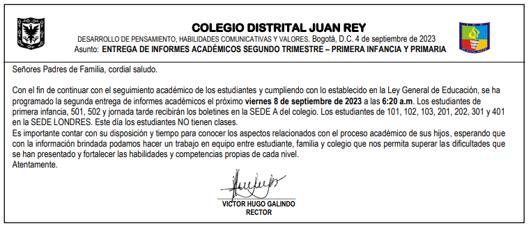 ENTREGA DE INFORMES SECCIÓN PRIMARIA