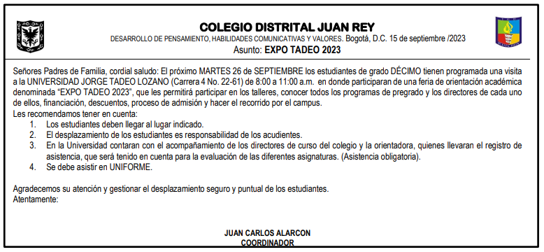 EXPO-TADEO GRADO 10°