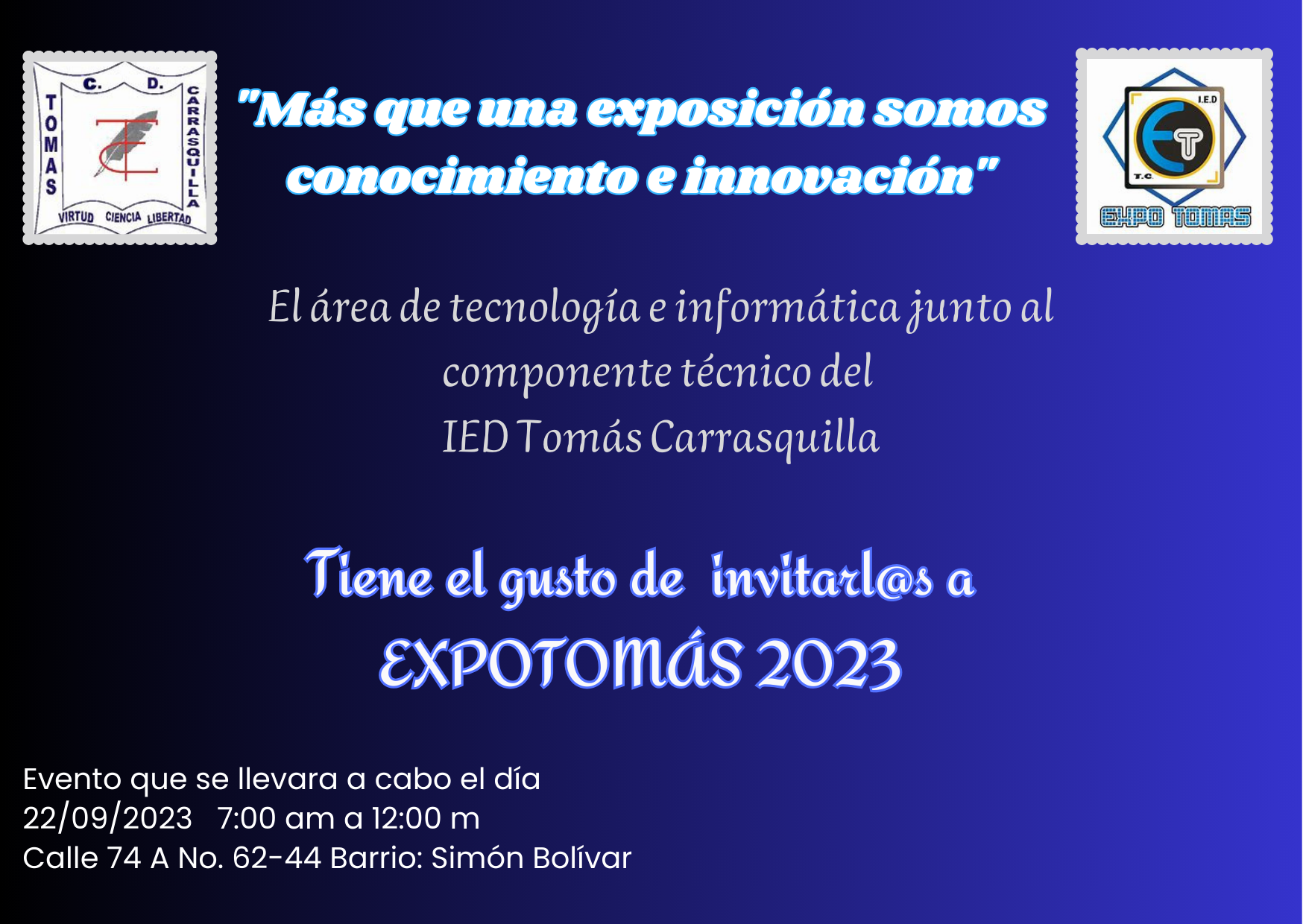 Invitación evento EXPOTOMÁS