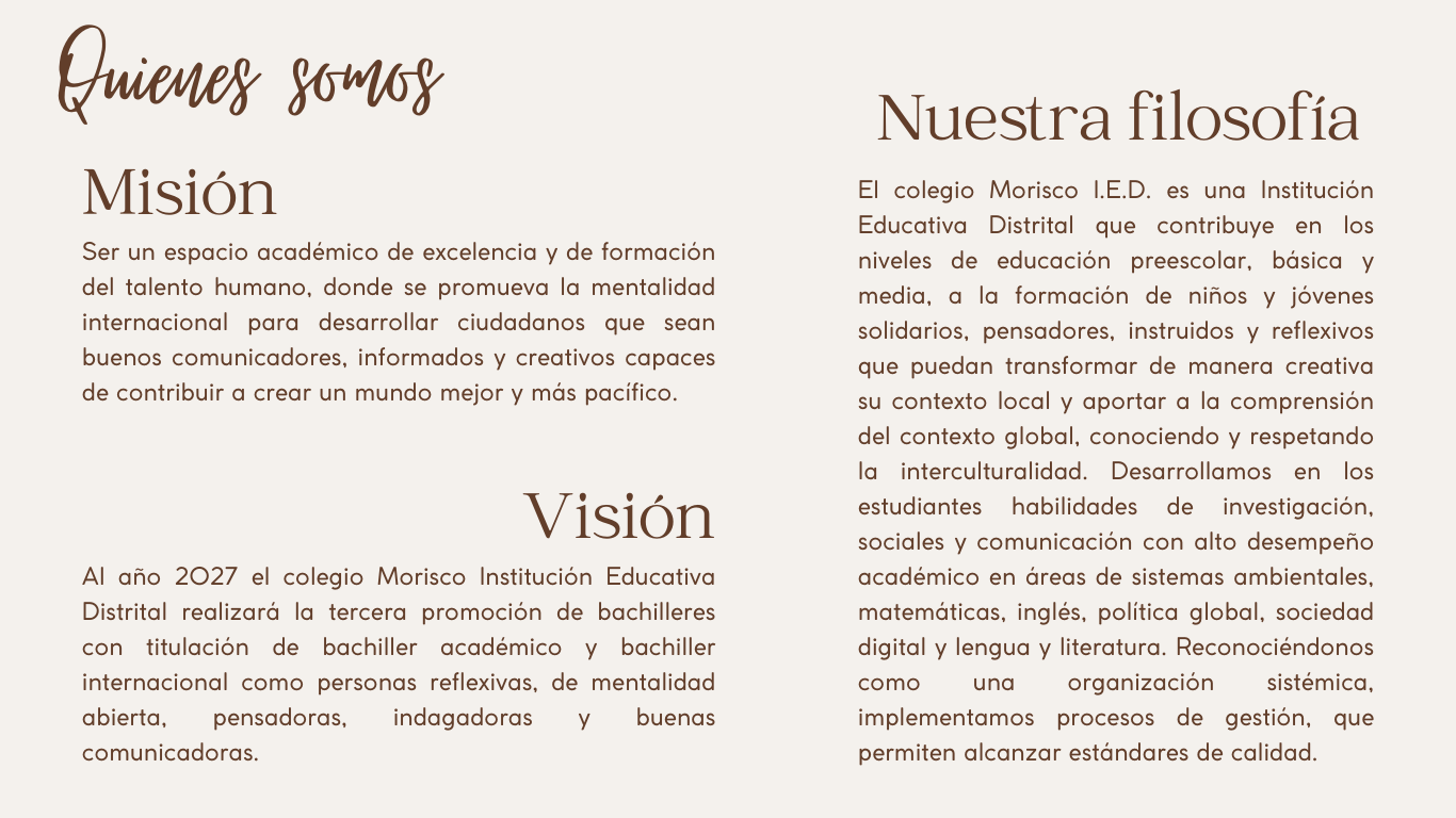 MISIÓN VISIÓN Y FILOSOFIA INSTITUCIONAL