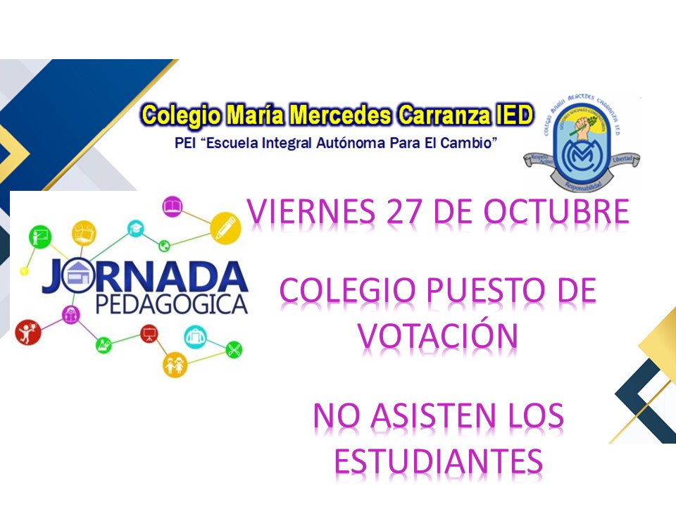 JORNADA PEDAGÓGICA VIERNES 27 DE OCTUBRE  