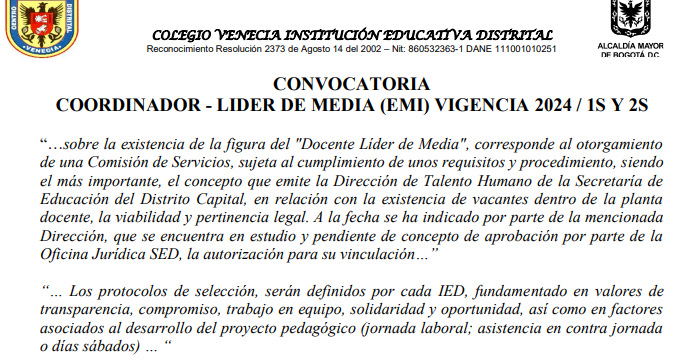 convocatoria Líder de Educación Media 2024