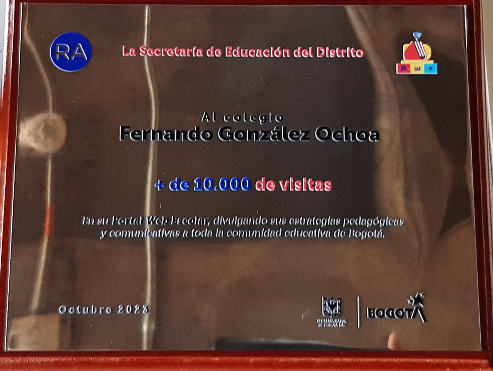 RECONOCIMIENTO A NUESTRO PORTAL WEB + 10.000 VISITAS