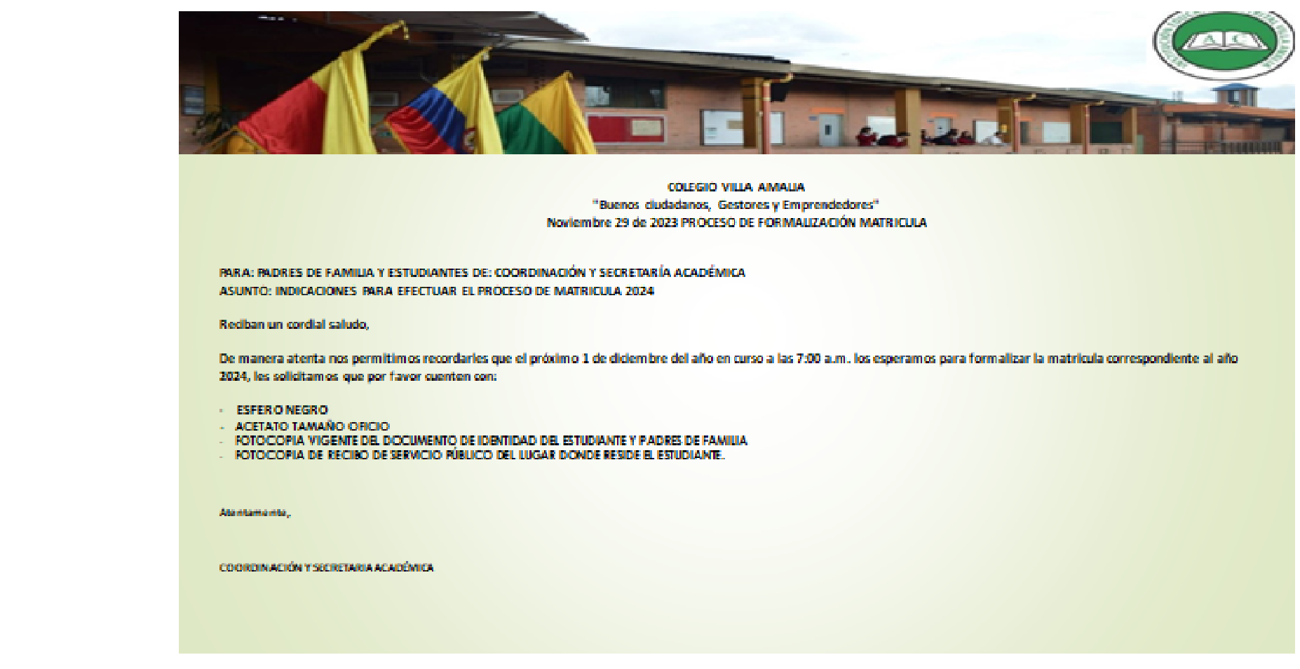 Matriculas 2024 primaria 