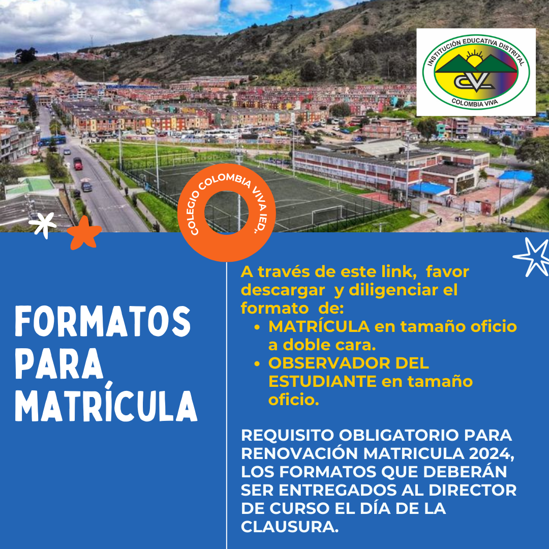 Descargue los formatos: HOJA DE MATRICULA Y OBSERVADO 