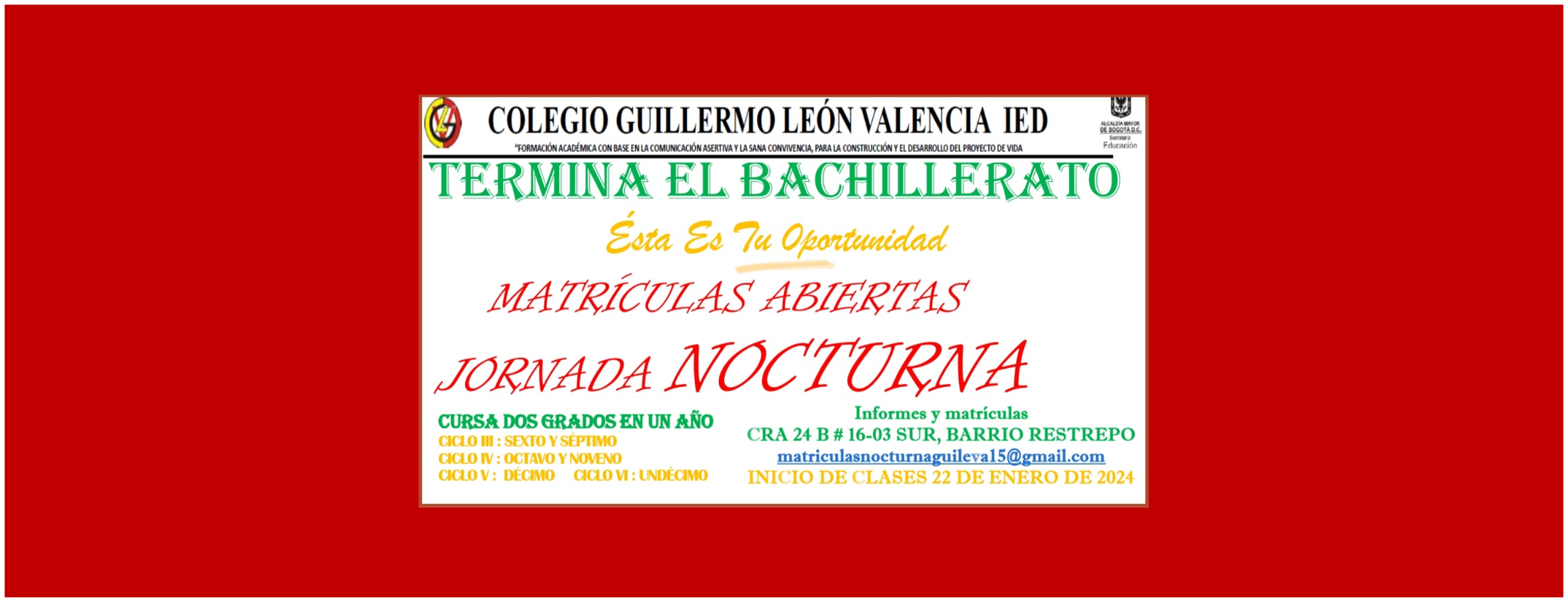 Portada Matrículas 2023