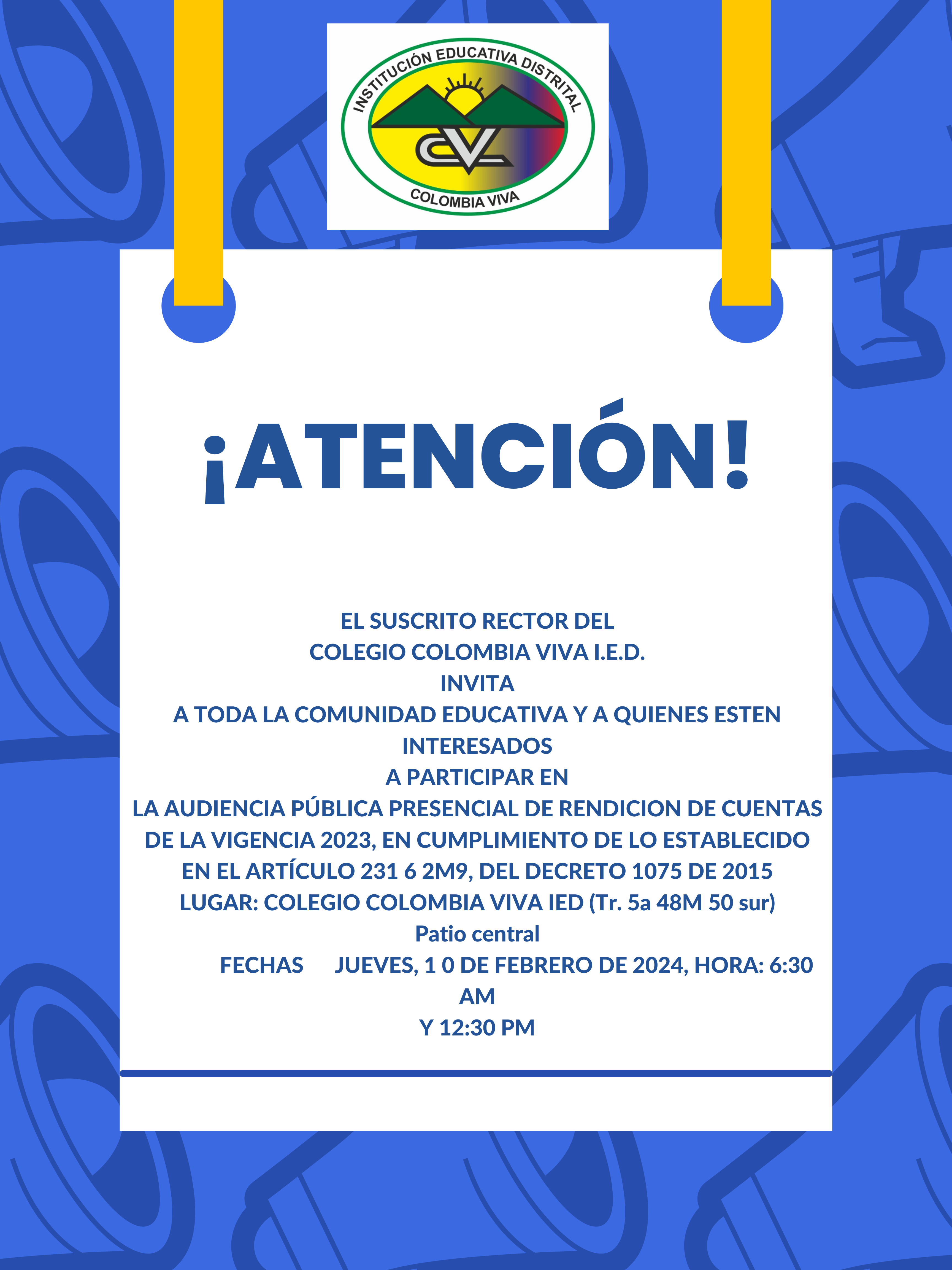 AUDIENCIA PÚBLICA PRESENCIAL DE RENDICION DE CUENTAS DE LA VIGENCIA 2023