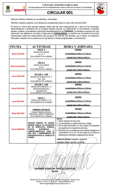 De regreso al  Colegio