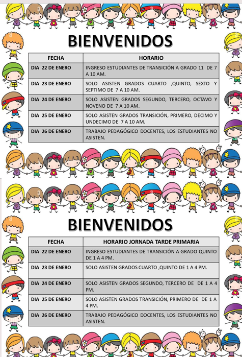 HORARIO PRIMERA SEMANA ACADÉMICA