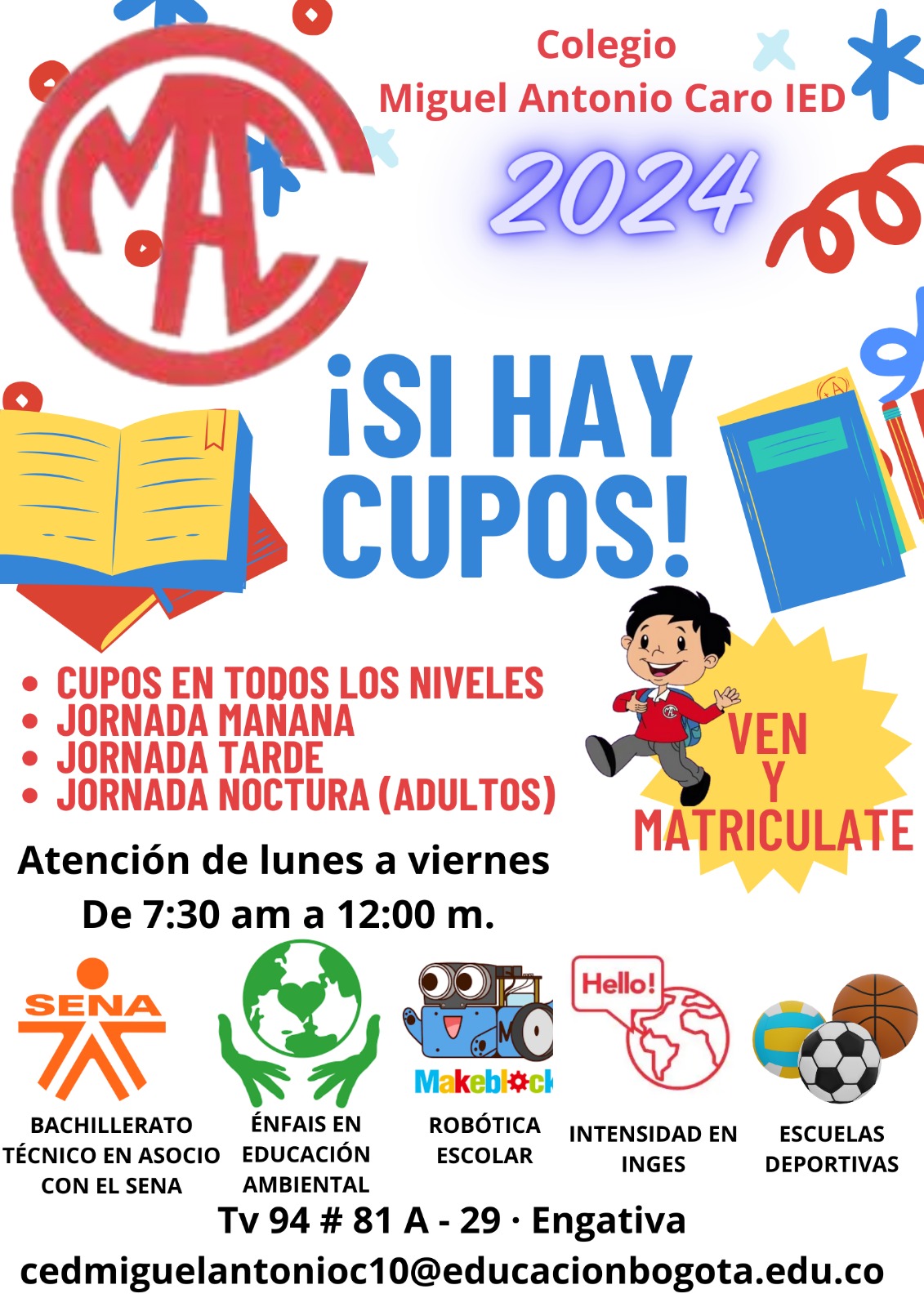 CUPOS ESCOLARES AÑO 2024