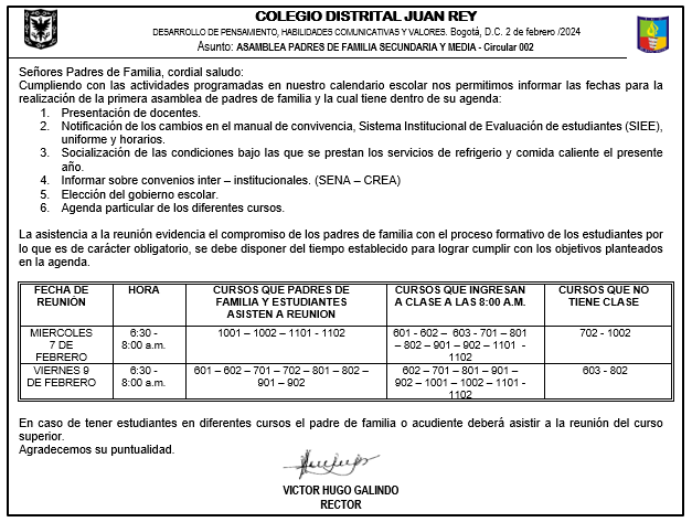 PRIMERA ASAMBLEA DE PADRES 2024 ( BACHILLERATO Y MEDIA)