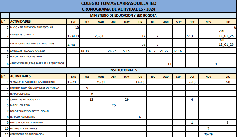 Calendario Escolar 2024