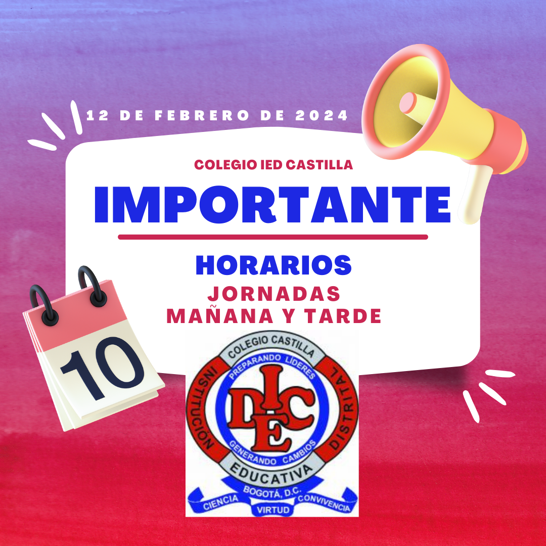Horarios Jornadas Mañana y Tarde