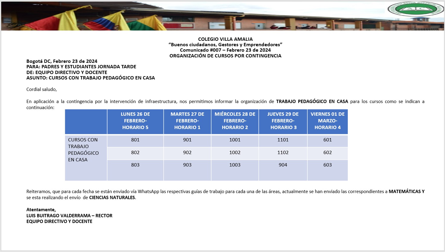 Comunicado 7 de 23 de Febrero 2024