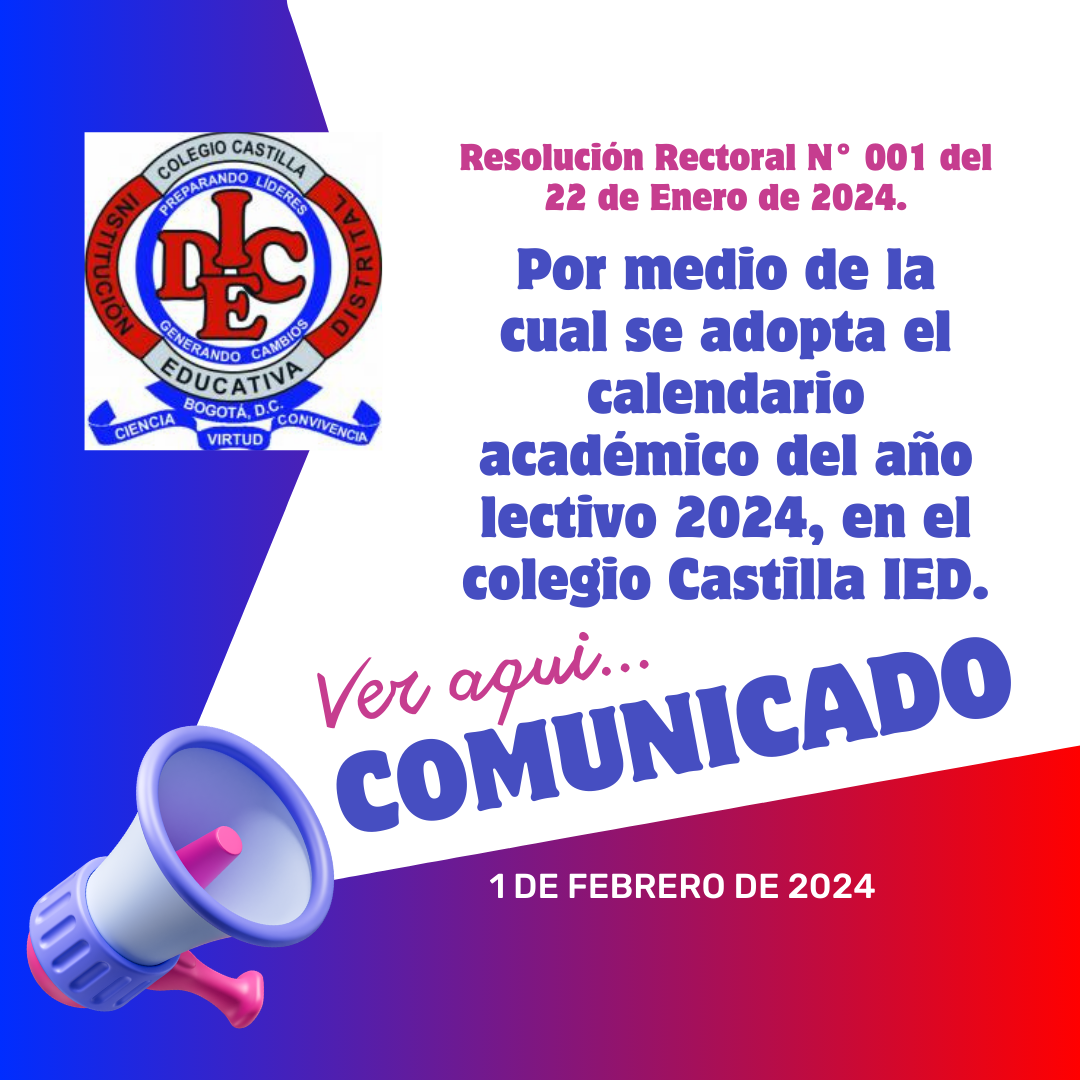 calendario académico del año lectivo 2024.