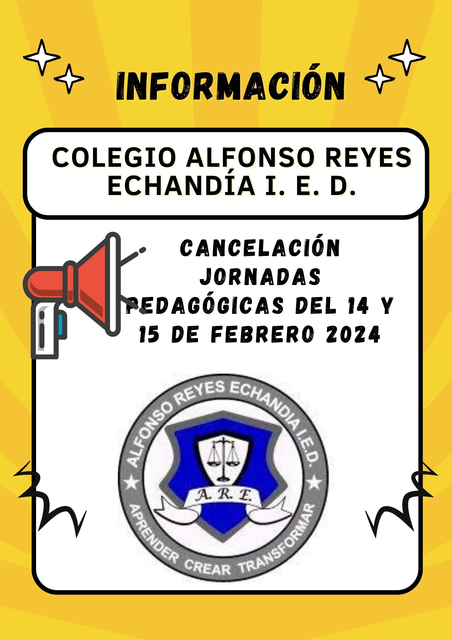 CANCELACIÓN JORNADAS PEDAGÓGICAS 2024