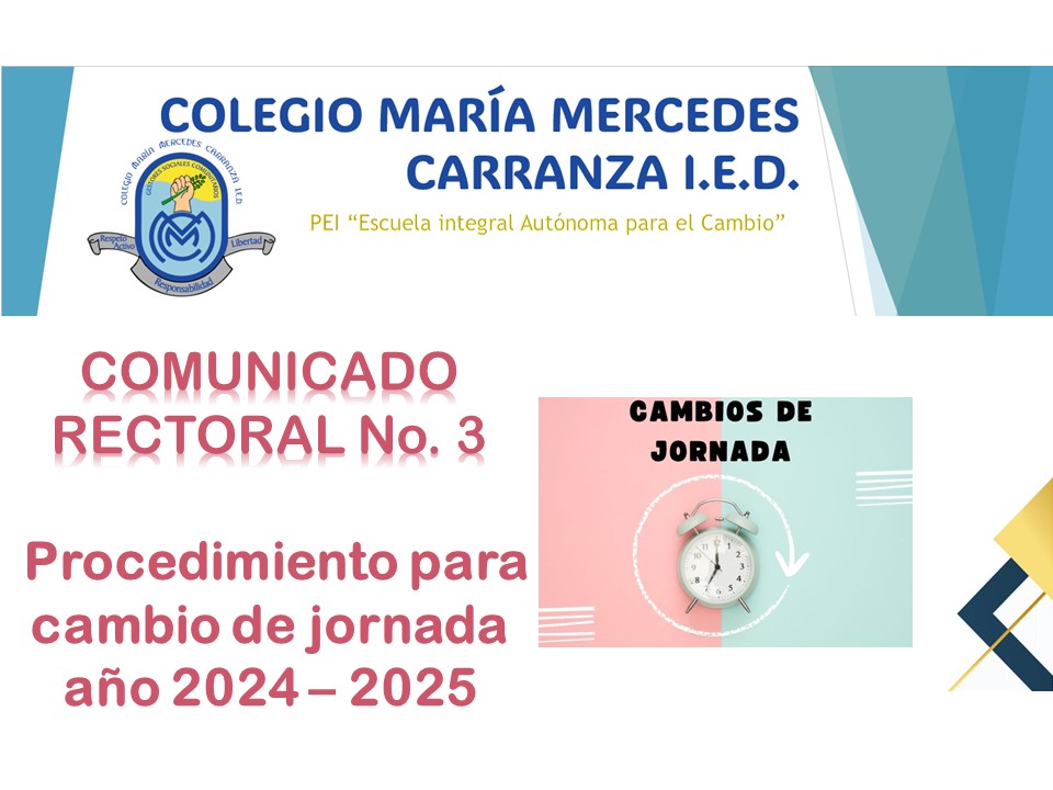 Procedimiento para cambio de jornada año 2024 – 2025