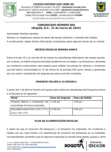 COMUNICADO
