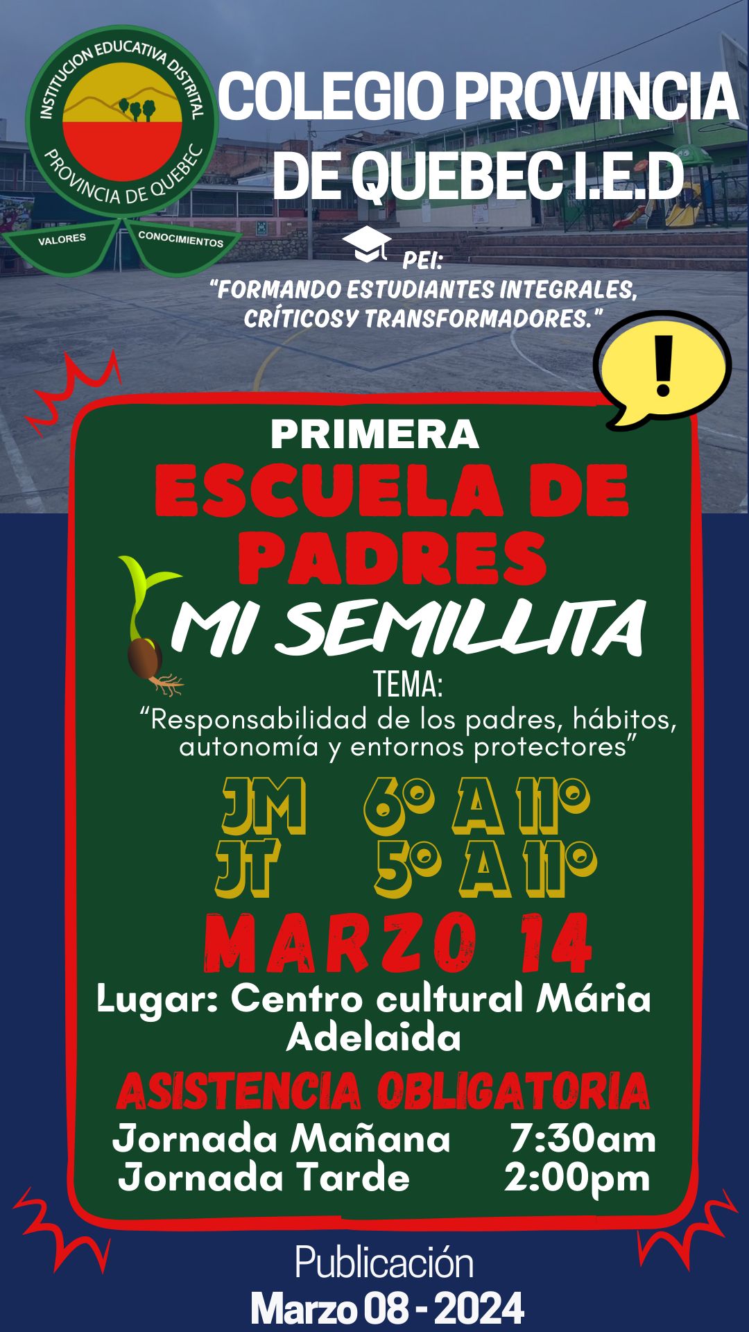 Primera escuela de padres bachillerato 2024