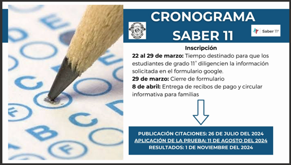 CRONOGRAMA SABER 11 – 2024