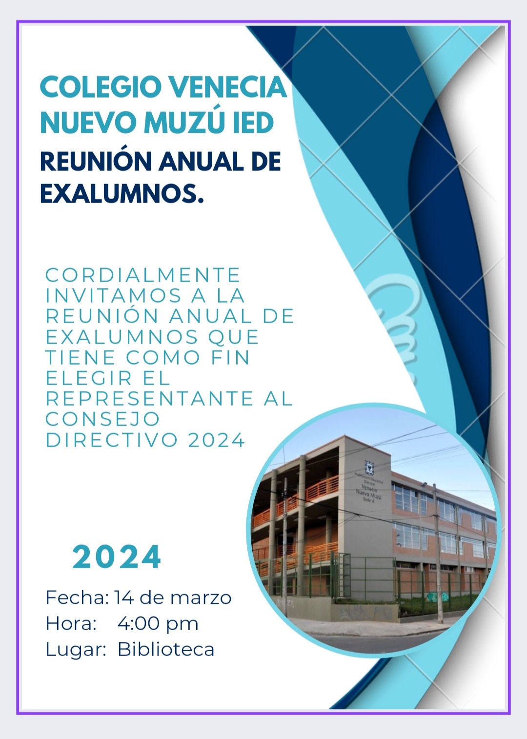 invitación para el encuentro de exalumnos.