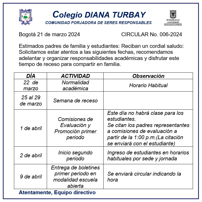 CIRCULAR No. 006 - 2024