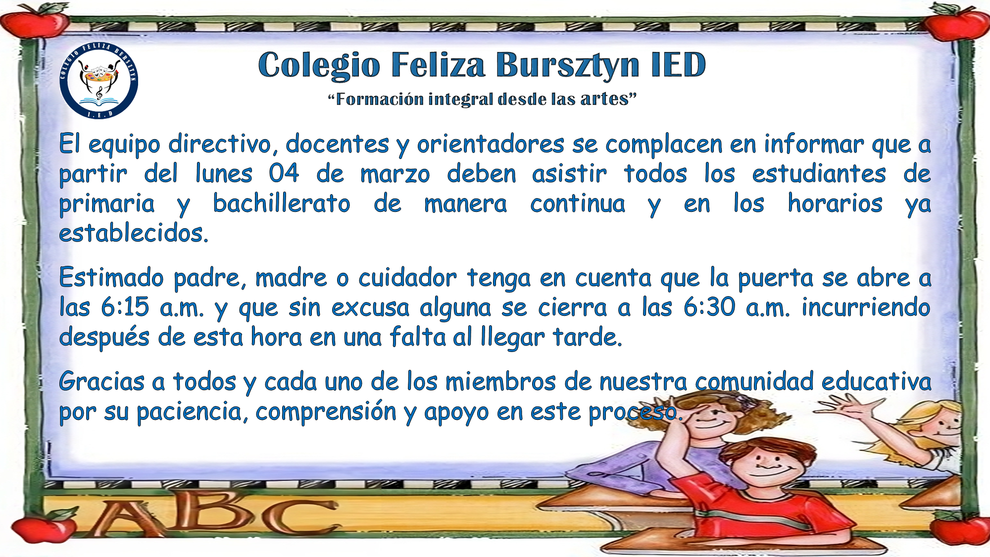 ASISTENCIA  DE TODOS LOS ESTUDUANTES