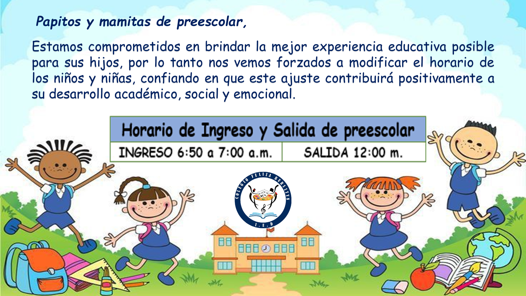 CAMBIO DE HORARIOS PREESCOLAR