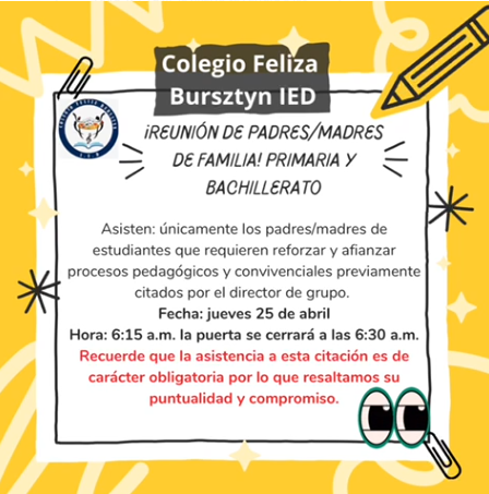 CITACIÓN PADRES Y MADRES PRIMARIA Y BACHILLERATO