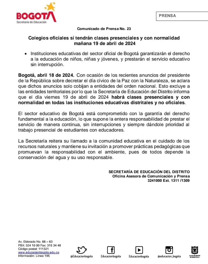 COMUNICADO DE PRENSA