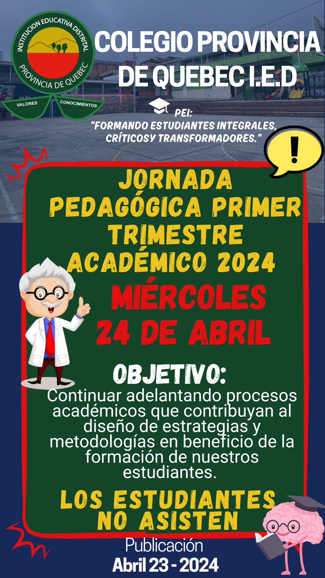 JORNADA PEDAGÓGICA PRIMER TRIMESTRE ACADÉMICO 2024