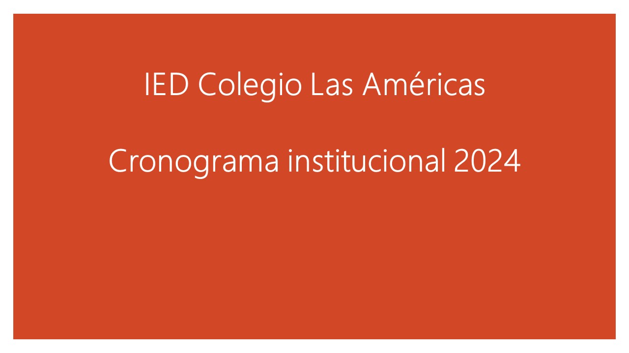 CRONOGRAMA INSTITUCIONAL 2024